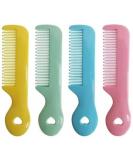 Pack of 4 Baby Round Tip Bristles Comb Set for Gentle Grooming | Ideal for Sensitive Scalp Skin | Nursery Newborn Infant Girl Boy Kids - Buy Online on GoSupps.com