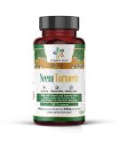 Neem Turmeric Capsules (150 Veg) - Organic Whole Green Superfood for Max Strength. Non GMO, Gluten Free - Buy Online on GoSupps.com