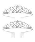 FRCOLOR Crystal Crowns and Tiaras 2 Pack - Elegant Princess Tiara Set for Birthdays, Weddings, and Proms - Buy Online on GoSupps.com
