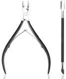 Professional Grade Stainless Steel Cuticle Nipper with Pusher - Durable Manicure Tool (Black) - Buy Online on GoSupps.com