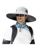 Leotruny Men's Wide Brim Sun Hat UPF50+ Waterproof Bucket Hat for Fishing Hiking Camping - Light Grey - Buy Online on GoSupps.com