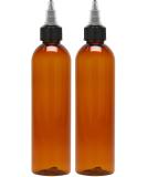 8 oz Amber Twist Top Applicator Bottle - BPA-Free PET, Refillable, Squeeze, Multi-Purpose - Black Nozzle - Buy Online on GoSupps.com