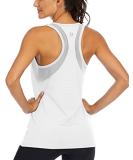 ICTIVE Mesh Racerback Workout Tank Top for Women - White | Loose Fit Yoga Top with Open Back Design - Medium - Buy Online on GoSupps.com