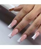 Foccna 24pcs Pink Pearl Glossy Press On Nails - Long False Tips for Women and Girls - Buy Online on GoSupps.com