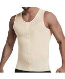GSKS Men's Compression Shirt Body Shaper Slimming Shapewear - Zipper Style A, Nude, Large - Buy Online on GoSupps.com