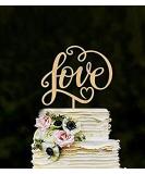Losuya Love Wedding Cake Toppers Love Letters Wooden Cake Topper Wedding Engagement Decoration Favors - Buy Online on GoSupps.com