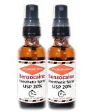 Premium 20% Benzocaine Numbing Spray - Topical Anesthetic for Pain Relief | Cuts Burns Scrapes Waxing & Insect Bites | USA Made - 2x2oz - Buy Online on GoSupps.com