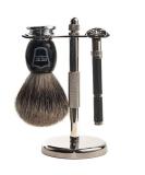 Parker 96R Men's Safety Razor Shave Set | Luxury Badger Brush & Chrome Stand - Perfect International Gift - Buy Online on GoSupps.com