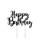 Schnooridoo Cake Topper - Elegant Black Happy Birthday Decoration for Weddings & Birthdays | International Shipping - Buy Online on GoSupps.com