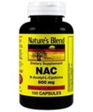 NAC (N-Acetyl-L-Cysteine) 600mg 100 Capsules by Nature's Blend - Buy Online on GoSupps.com