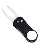 Mile High Life All Metal Foldable Golf Divot Tool with Pop-up Button & Ball Marker - Black Bone - Buy Online on GoSupps.com