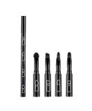 Sanfiyya 4-in-1 Premium Makeup Brush Set - Portable Lip Eye Shadow & Eyebrow Brushes - Travel-Friendly Black Kit for Flawless Application - Buy Online on GoSupps.com