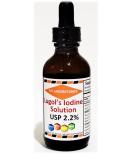 A2Z Organic Lugol's Iodine & Potassium Iodide 2.2% Solution 3300mcg - Liquid Thyroid Support Supplement 2fl oz - USA Same Day Shipping - Buy Online on GoSupps.com