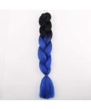 Ombre Kanekalon Jumbo Braid Hair Extensions - Synthetic Braiding Hair 100g (Black to Blue b15) - International Shipping - Buy Online on GoSupps.com