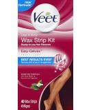Veet Leg and Body Hair Remover Cold Wax Strips 40 Count - Buy Online on GoSupps.com