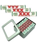 XXX Extra Strong Peppermint Mints - 14 Rolls with TinTastic Silver Refillable Keepsake Tin - Buy Online on GoSupps.com