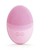 Ezbasics Ultra-Hygienic Facial Cleaning Brush | Soft Silicone Waterproof Sound-Vibrating Deep Cleanser & Massager - Inductive Charging Light Pink - Buy Online on GoSupps.com