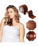 XL Breast Lift Tape for Large Breasts | Breathable Boobytape with Reusable Nipplecover | Adhesive Bra for Athletic Support | Brown - Buy Online on GoSupps.com
