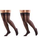 Truform Sheer Compression Stockings for Women - 8-15 mmHg Thigh High Black Medium (Pack of 2) - International Shipping Available - Buy Online on GoSupps.com