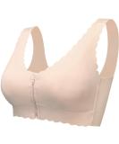 Luxrub Wireless Mastectomy Bra for Women - Front Zipper Ice Skating Bralette with Full Coverage & Pocket - XXL Skin Color - Buy Online on GoSupps.com