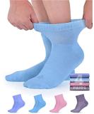 Doctor's Select Bamboo Diabetic Socks - 4 Pairs Ankle Length Women's & Men's Large Light Blue/Purple/Pink - Buy Online on GoSupps.com