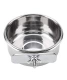 Stainless Steel Parrot Feeder | Hanging Food Bowl for Bird Cage | Raised Feeding Station with Drinking Cup (L) - Buy Online on GoSupps.com