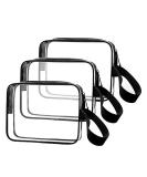 3pcs/pack Sariok Clear Toiletry Bag with Zipper TSA Approved Travel Cosmetic Bag PVC Make-up Pouch Handle Straps for Women Men  Carry On Airport Airline Compliant Quart Bags 3-1-1 Kit Luggage 1.black - Buy Online on GoSupps.com