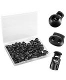 Plastic Cord Lock 45Pcs  Single Hole/Double Hole Cord Stopper  Spring Cord Toggle for Drawstrings/Paracord/Shoelaces  Black Elastic Cord Adjuster by Double Elite Mixed 45 pcs - Buy Online on GoSupps.com