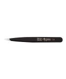 Nipple Solingen 729 Tweezers - Narrow Fine Tip Rustproof Stainless Steel 9.5 cm for Precise Eyebrow & Hair Removal - Black Pinchette Spitz - Buy Online on GoSupps.com
