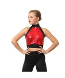 Red Sequin Crop Top Women's Dance Costume Medium - Just For Kix - Buy Online on GoSupps.com