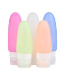 5-Piece Silicone Travel Bottles Set | Leak-Proof Portable Containers for Shampoo & Toiletries - Black - Buy Online on GoSupps.com