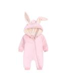 Kids Tales Newborn Baby Winter Romper | Cute Rabbit Ear Hood | 9-12 Months | Thick Fleece | Cozy Outfit - Buy Online on GoSupps.com