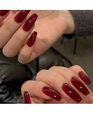 Brishow Red Ballerina Coffin Press-On Nails - Full Cover 24 Pieces for Women & Girls | Acryline Long Artificial Nails - Buy Online on GoSupps.com