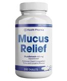 Health Pharma Mucus Relief Guaifenesin Caplets 400mg (200 Count) - Fast Acting Expectorant for Chest Congestion - Buy Online on GoSupps.com