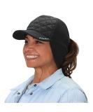 TrailHeads Women's Winter Ponytail Trucker Hat with Ear Warmers - Quilted Black - Buy Online on GoSupps.com