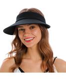 Simplicity Women's UPF 50+ UV Protection Wide Brim Beach Sun Visor Hat - Black - Buy Online on GoSupps.com