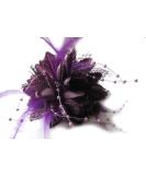 Dark Purple Flora Feather Bead Corsage Hair Clip Fascinator - Buy Online on GoSupps.com
