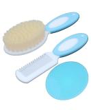 Baby Girl Hair Brush Set - Natural Soft Goat Bristle - Perfect Baby Registration Gift (Blue) - Buy Online on GoSupps.com