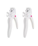2-Piece Acrylic Nail Knipper Set | Stainless Steel Nail Tip Cutter & Adjustable Trimmer for Gel & Fake Nails - Nail Art Manicure Tools (White) - Buy Online on GoSupps.com