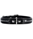 HUNTER Modern Art Luxury Dog Collar - Imitation Leather Rhinestones Black (XXS-XS) - Premium Pet Accessory for International Shipping - Buy Online on GoSupps.com