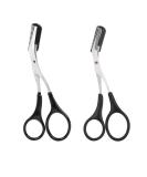 Ericotry 2PCS Eyebrow Trimmer Scissor with Comb Eyelash Shaping Cut Comb for Precise Eyebrow Grooming - Buy Online on GoSupps.com
