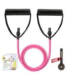 RitFit Single Resistance Exercise Band with Comfortable Handles - Ideal for Physical Therapy, Strength Training, Muscle Toning - Door Anchor and Starter Guide Included Rose Pink(10-15lbs) - Buy Online on GoSupps.com
