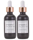 Pearlessence Brightening Facial Serum - Vitamin C & Hyaluronic Acid for Radiant Skin | USA Made 2 oz (2 Pack - Buy Online on GoSupps.com