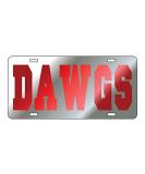 Georgia Bulldogs Mirror Laser License Plate Tag - Silver with Red Dawgs Logo - Buy Online on GoSupps.com