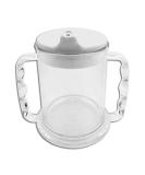 Homecraft Wide Base Two Handled Mug with Transparent Lid 285ml - Secure Grip for Limited Hand Function, Prevents Tipping - VAT Relief Eligible - Pack of 1 - Buy Online on GoSupps.com