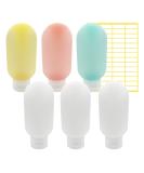 HLIWS 6 Pcs 60ml Travel Leak Proof Refillable Bottles Frosted Travel Containers for Lotion Liquid Shampoos with 56 pcs Labels(1 Red 1 green 1 yellow + 3 white) Coloured Dispenser Bottle - 6 - Buy Online on GoSupps.com