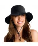 Waterproof Sun UPF 50+ Bucket Hat UV Protection Packable Brimmed Boonie for Women Men Summer Lightweight Hiking Outdoor Cap Black One Size - Buy Online on GoSupps.com