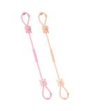 Vicloon Silicone Toy Clip 2Pcs - Food Grade Pacifier & Sippy Cup Straps | Adjustable Stroller & Baby Toy Anti-Drop Chain - Bear-Pink/Apricot - Buy Online on GoSupps.com