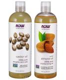 NOW Foods Almond & Castor Oil Combo Pack - 16 oz Each - Buy Online on GoSupps.com