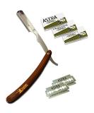 Buy CS-101 Brown Stainless Steel Barber Straight Edge Razor + 15 Astra Blades | Professional Shaving Tool for Smooth Finish - Buy Online on GoSupps.com